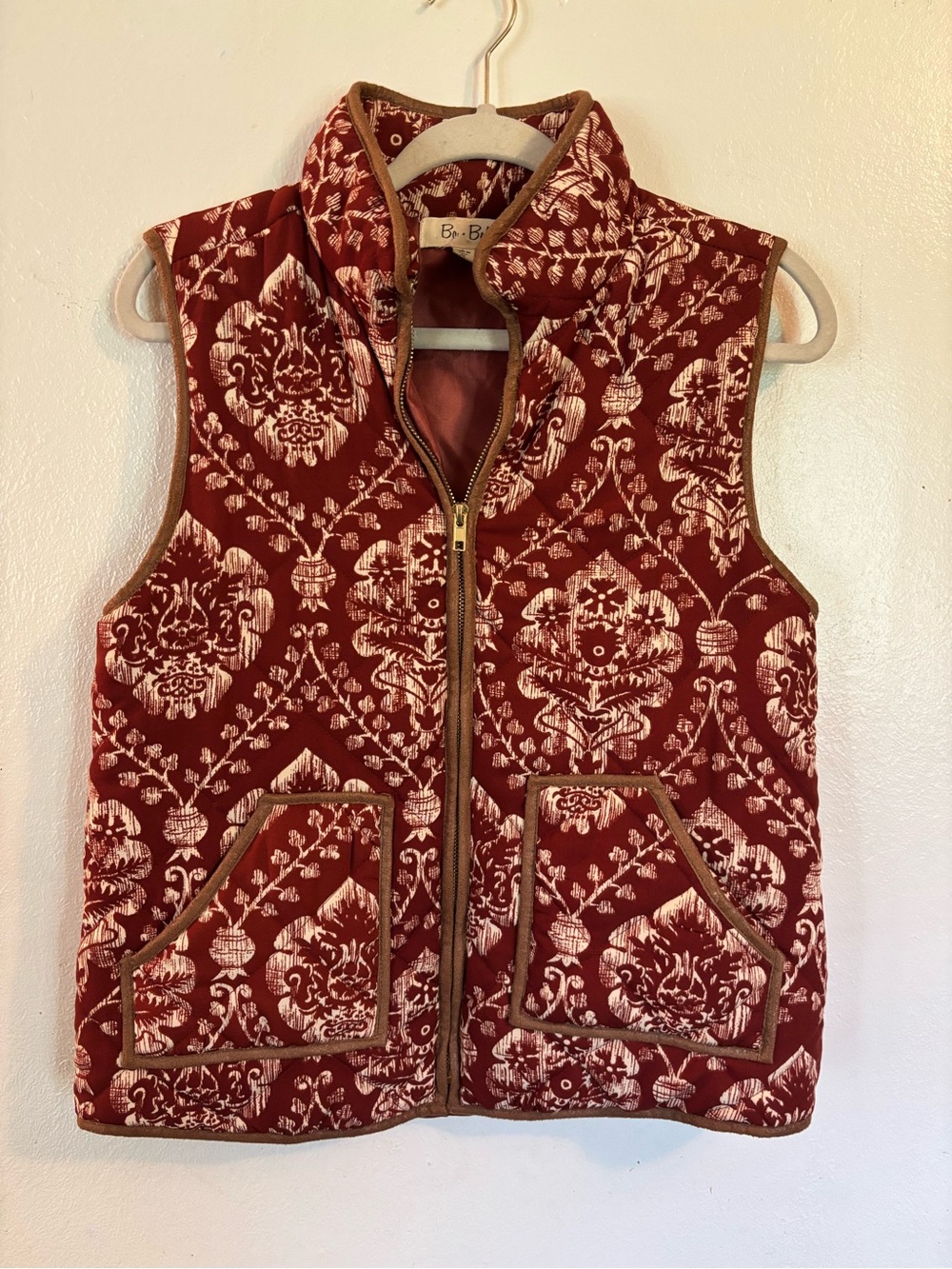 BeBop Quilted Red Patterned Vest